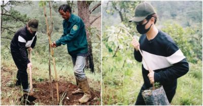 Ca sĩ Hà Anh Tuấn trồng 1.800 cây xanh giúp người dân chống lũ