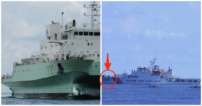 Tàu khảo sát Trung Quốc Shiyan-1 và tàu hải cảnh 2305