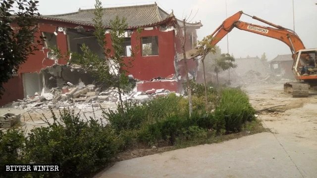 Trung Quốc phá hủy chùa Shuyuan ở tỉnh Hà Bắc (ảnh: Bitter Winter).