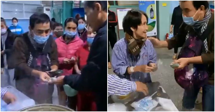 Quyền Linh tặng tiền cho bệnh nhân nghèo ở bệnh viện Quảng Bình 9 (ảnh chụp màn hình video facebook Quyền Linh)